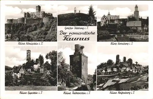 Grosser Feldberg Taunus Ruine Koenigstein Burg Kronberg Ruine Eppstein Ruine Falkenstein Kat. Schmitten