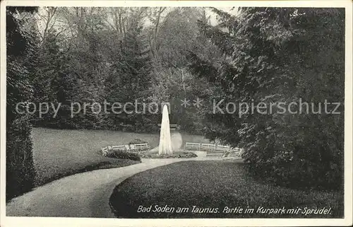 Bad Soden Taunus Kurpark Sprudel Kat. Bad Soden am Taunus