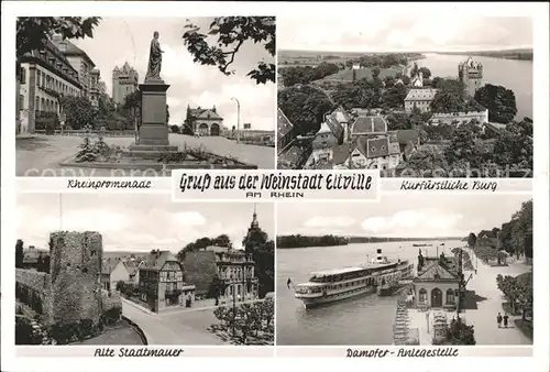 Eltville Rhein Rheinpromenade Dampfer Anlegestelle Burg  Kat. Eltville am Rhein