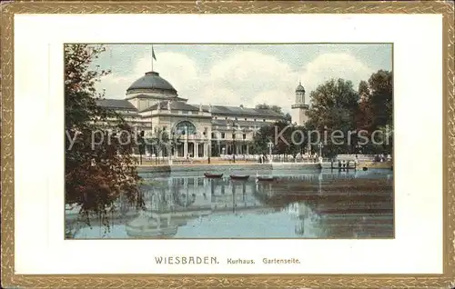 Wiesbaden Kurhaus Gartenseite  Kat. Wiesbaden