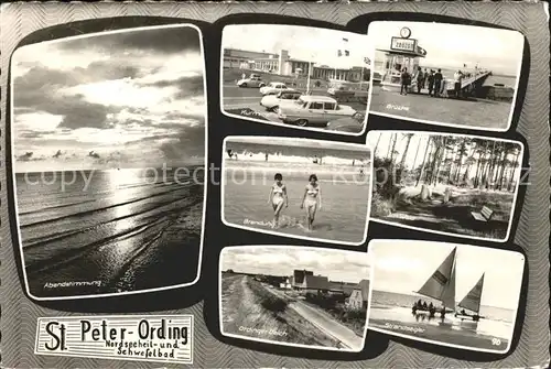 St Peter Ording Kurmittelhaus Bruecke Ordinger Deich Strandsegler  Kat. Sankt Peter Ording