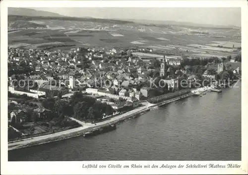 Eltville Rhein Anlagen Sektkellerei Matheus Mueller Fliegeraufnahme Kat. Eltville am Rhein