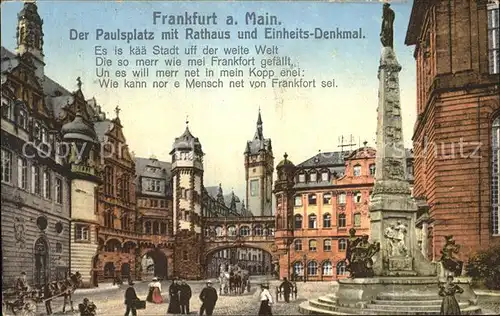 Frankfurt Main Paulsplatz Rathaus Einheits  Denkmal Kat. Frankfurt am Main