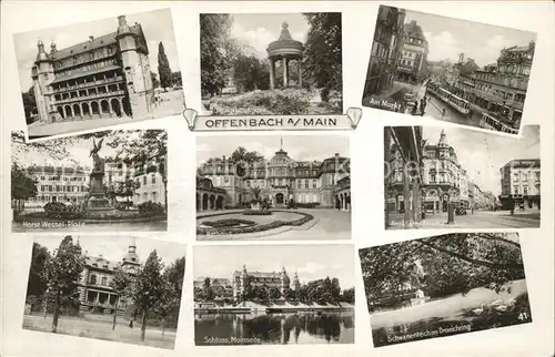 Offenbach Main Am Markt Horst  Wessel  Platz Schloss Mainseite Kat. Offenbach am Main