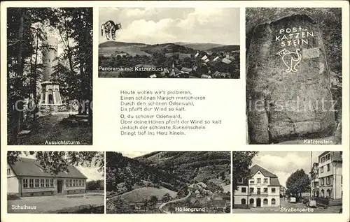 Struempfelbrunn Katzenstein Aussichtsturm Hoellengrund Kat. Waldbrunn
