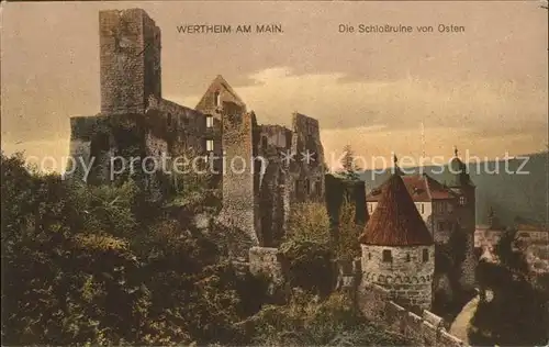 Wertheim Main Schlossruine von Osten Kat. Wertheim