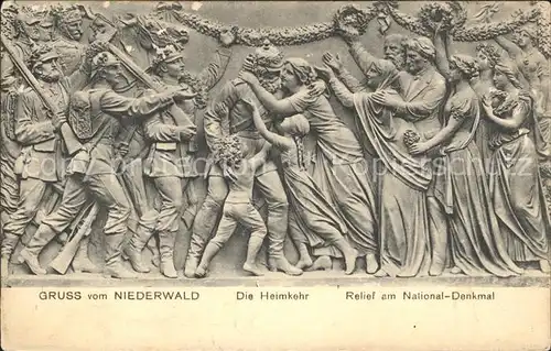 Ruedesheim Rhein Nationaldenkmal Niederwald Relief Die Heimkehr Kat. Ruedesheim am Rhein