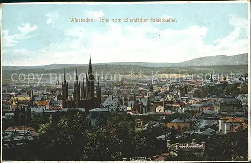 Wiesbaden Blick vom Bierstaedter Felsenkeller Kat. Wiesbaden