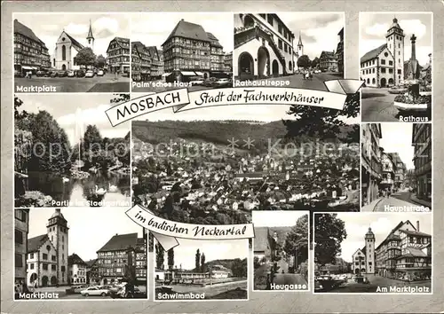 Mosbach Baden Marktplatz Palm`sches Haus Rathaus  / Mosbach /Neckar-Odenwald-Kreis LKR