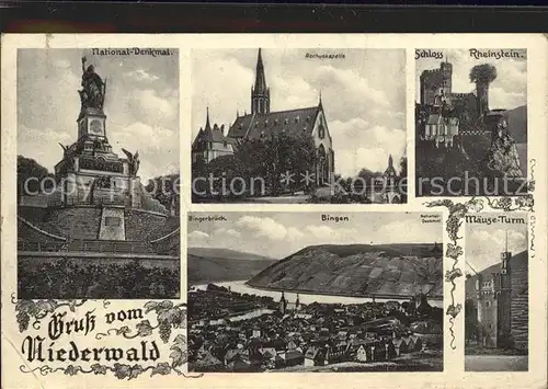 Niederwald Hessen Nationaldenkmal Bingen Maeuse Turm  Kat. Kirchhain