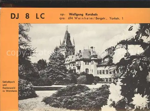 Weinheim Bergstrasse Schlosspark und Exotenwald  Kat. Weinheim