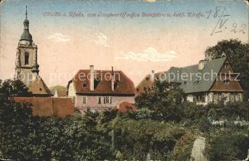 Eltville Rhein mit Kirche Kat. Eltville am Rhein