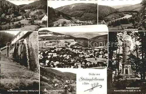 Struempfelbrunn Katzenbuckel Muehlenrad im Hoellgrund Ittertalsperre Kat. Waldbrunn