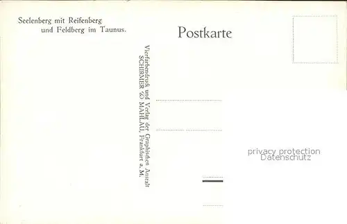Seelenberg mit Reifenberg und Feldberg Kuenstlerkarte Kat. Schmitten