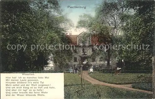 Paschenburg Sulingen Hotel und Weserlied Kat. Barenburg