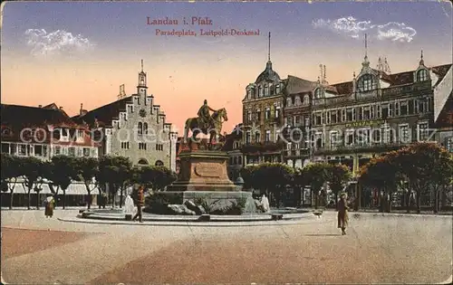 Landau Pfalz Paradeplatz Luitpold Denkmal Reiterstandbild Kat. Landau in der Pfalz