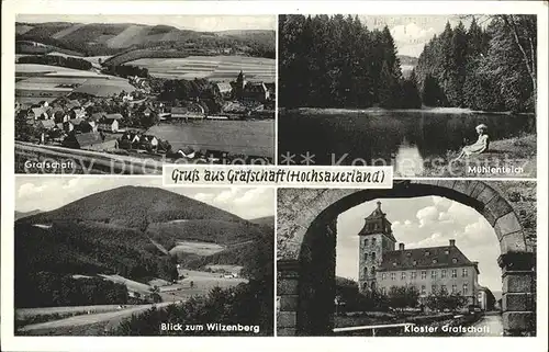 Grafschaft Sauerland Gesamtansicht Muehlenteich Kloster Wilzenberg Kat. Schmallenberg