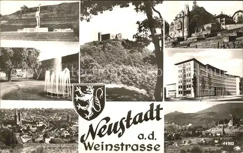 Neustadt Weinstrasse Welsch Terrasse Ehrenmal Burg Springbrunnen Wappen Kat. Neustadt an der Weinstr.