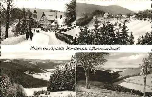 Nordenau Ortspartie Panorama Wintersportplatz Hotel Gnacke Kat. Schmallenberg