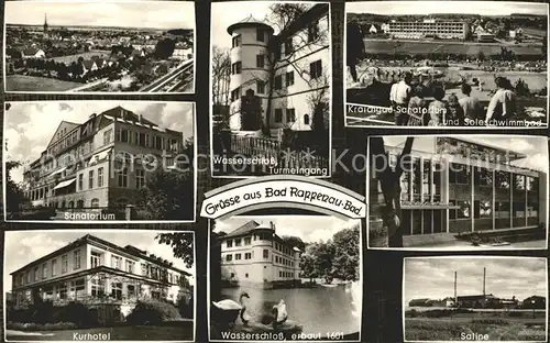 Bad Rappenau Totale Sanatorium Kurhotel Wasserschloss Schwanenteich Sole Schwimmbad Saline Kat. Bad Rappenau
