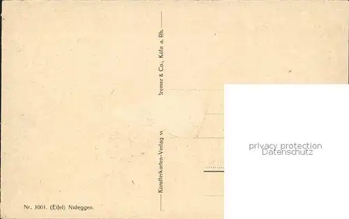 Nideggen Eifel Kuenstlerkarte Nr. 3001 Kat. Nideggen