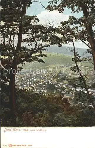 Bad Ems Panorama Blick vom Malberg Kat. Bad Ems