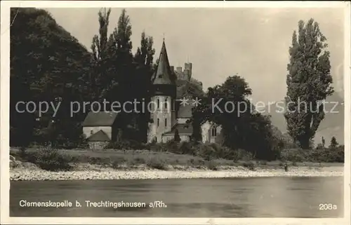 Trechtingshausen Clemenskapelle am Rhein Bahnpost Kat. Trechtingshausen