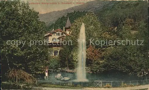 Koenigsmuehle Neustadt Weinstrasse Fontaene Schwanenteich Kurhaus Luftkurort Kat. Neustadt an der Weinstr.