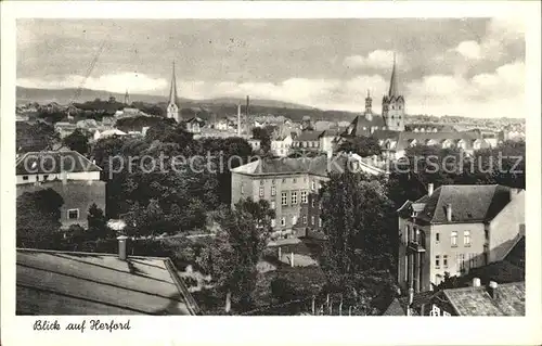 Herford Blick ueber die Stadt Kat. Herford