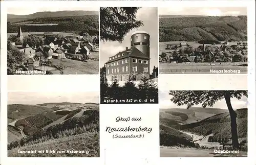 Neuastenberg Teilansichten Astenturm Panorama Lennetal Odeborntal Kat. Winterberg