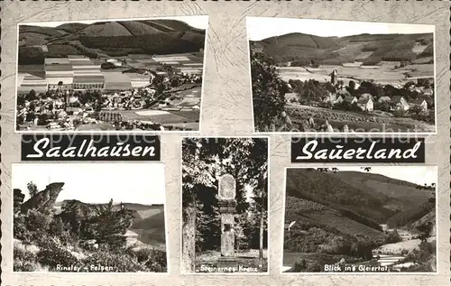 Saalhausen Sauerland Panorama Rinsley Felsen Steinernes Kreuz Gleiertal Kat. Lennestadt