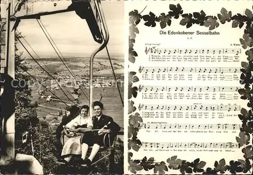 Edenkoben Die Edenkobener Sesselbahn Lied Noten Kat. Edenkoben