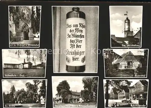 Steinhagen Westfalen Kirchenportal Volksschule Ev Kirche Schlichtekrug Bauernhof Steinhaegerhaus Bahnhofstr Kat. Steinhagen