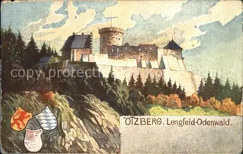 Lengfeld Odenwald Burg Otzberg Kuenstlerkarte Kat. Otzberg