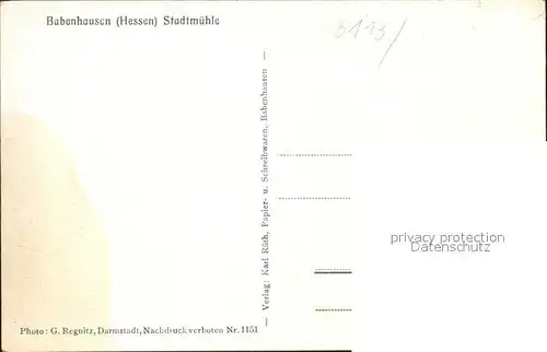 Babenhausen Hessen Stadtmuehle Kat. Babenhausen
