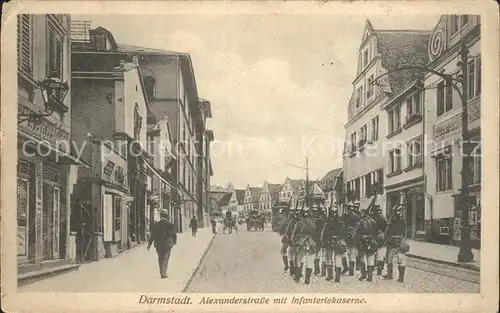 Darmstadt Alexanderstrasse mit Infanteriekaserne Kat. Darmstadt