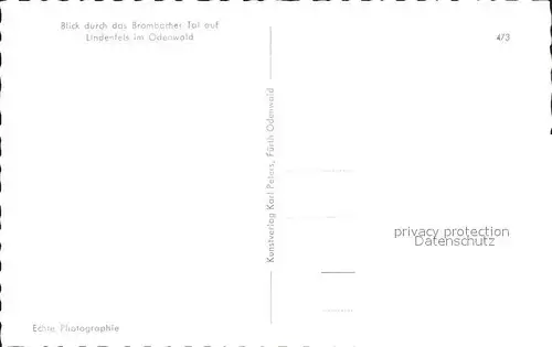 Lindenfels Odenwald Blick durch das Brombacher Tal Kat. Lindenfels