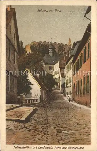 Lindenfels Odenwald Aufgang zur Burg Kat. Lindenfels