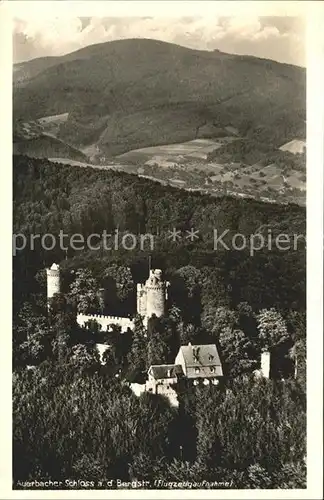 Auerbach Bergstrasse Schloss Fliegeraufnahme Kat. Bensheim