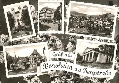 Bensheim Bergstrasse Markt Katholische Kirche Hospitalplatz Kat. Bensheim