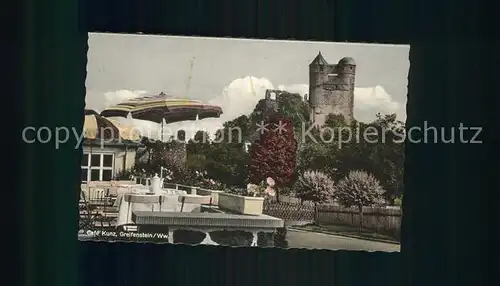 Greifenstein Hessen Cafe Kunz mit Burgblick Kat. Greifenstein