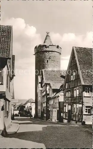 Alsfeld Untere Fuldergasse mit Leonhardsturm Kat. Alsfeld