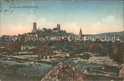 Muenzenberg Ortsansicht mit Schloss Kat. Muenzenberg