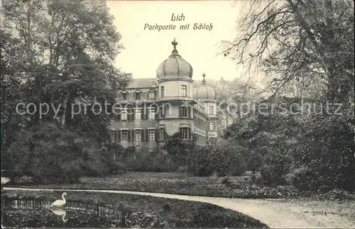 Lich Hessen Parkpartie mit Schloss Kat. Lich