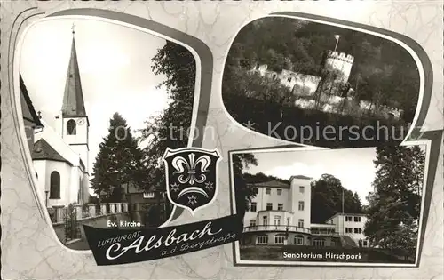 Alsbach Bergstrasse Ev Kirche Schloss Sanatorium Hirschpark Kat. Alsbach Haehnlein