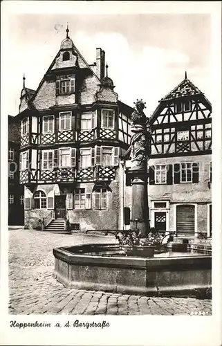 Heppenheim Bergstrasse Brunnen Fachwerkhaeuser Kat. Heppenheim (Bergstrasse)