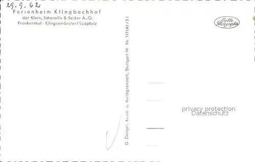Klingenmuenster Ferienheim Klingbachhof Kat. Klingenmuenster