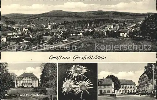 Gersfeld Rhoen Panorama Kuranstalt Krankenhaus Marktplatz Kat. Gersfeld (Rhoen)