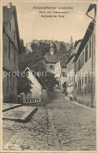 Lindenfels Odenwald Aufgang zur Burg Kat. Lindenfels