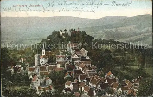 Lindenfels Odenwald Panorama mit Burg Kat. Lindenfels